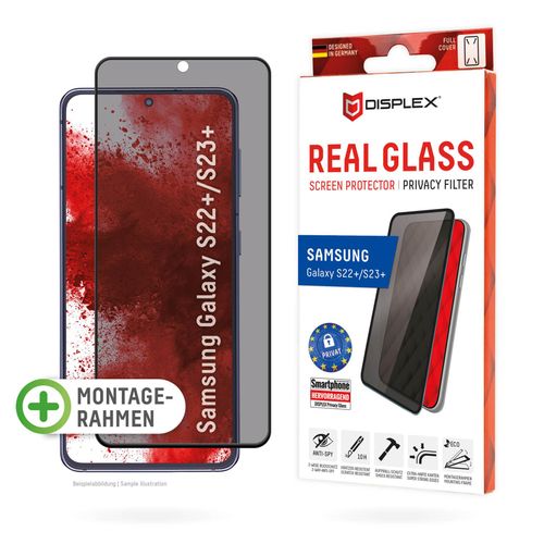 Displex Displayschutzglas »Privacy Glass FC - Samsung Galaxy S22+/S23+«, Blickschutz Displayschutzfolie Displayschutz kratzer-resistent 10H