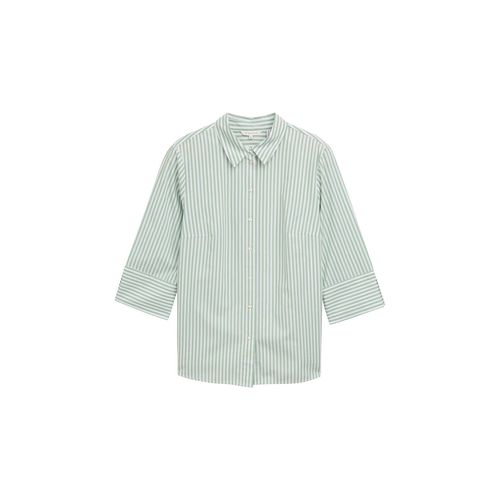 TOM TAILOR Damen Plus Size - Loose Fit Bluse mit Streifenmuster, grün, Gestreift, Gr. 50