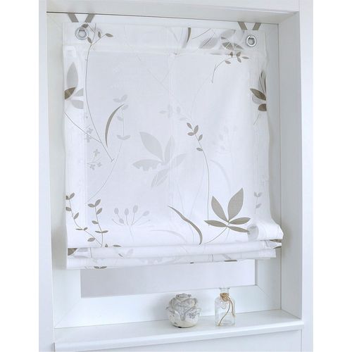 Raffrollo HEINE HOME Gr. 2, grau (taupe, weiß), B:60cm H:140cm, Raffrollos