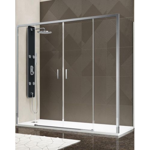 Duschkabine 70x200 cm Höhe 200cm 1 Festglas + Ap. 4 Kristalle Zentraler Easy Entrance, Transparenter Kristall - FRASCIO