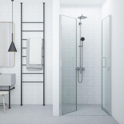 Duschkabine 60 cm Salonwand mit zwei Flügeltüren aus satiniertem Hartglas - FRASCIO