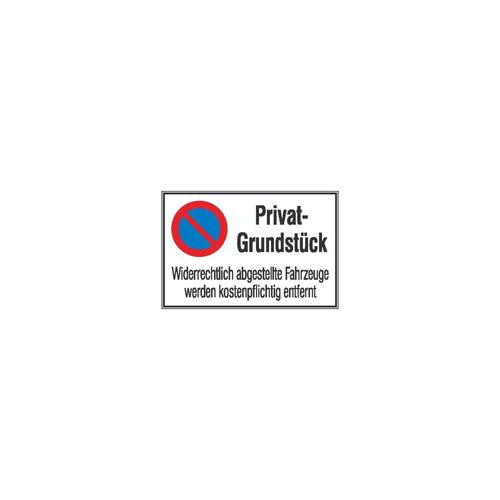 SafetyMarking Parkverbotsschild Alu B600xH400 mm Privatgrundstück ; wolk (11.5164)