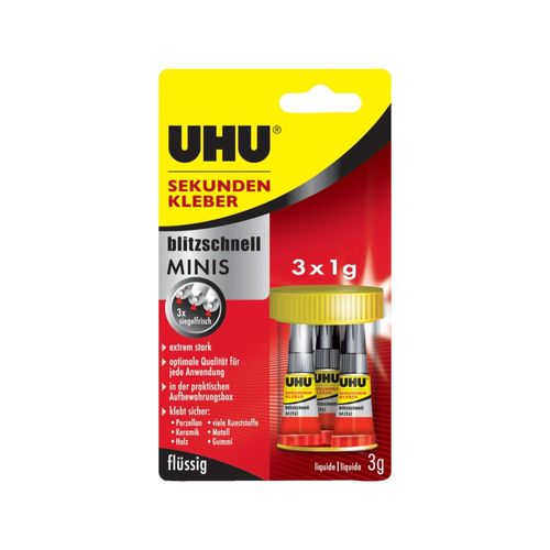 UHU Sekundenkleber blitz- schnell 3x1g (45415)