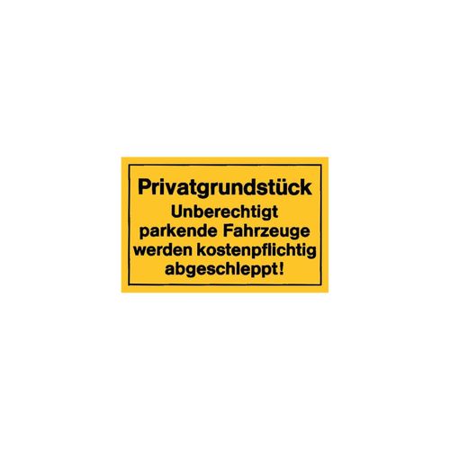Verbotsschilder Privatgrundstück gelb ; Siebdruck Jäger (4317784368247)