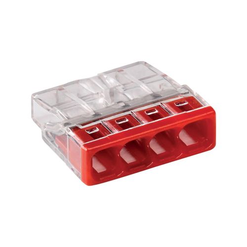 WAGO Verbindungs-Klemme VDE - COM. 4x0,5-2,5qmm rot 6St (30277)