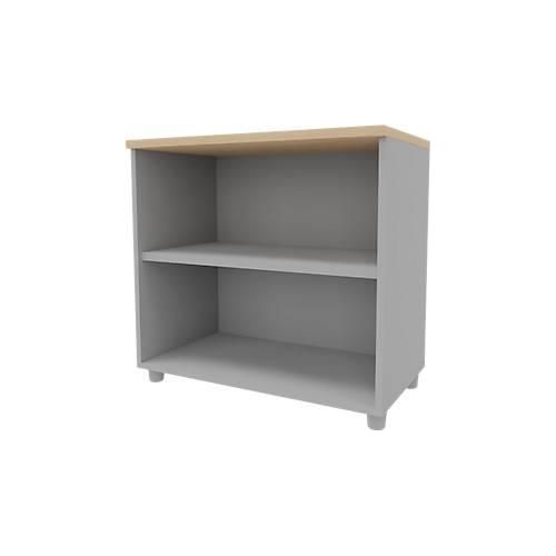 Anstellregal ARLON OFFICE, 2 offene Fächer, B 800 x T 450 x H 730 mm, Eiche-Dekor/alufarben