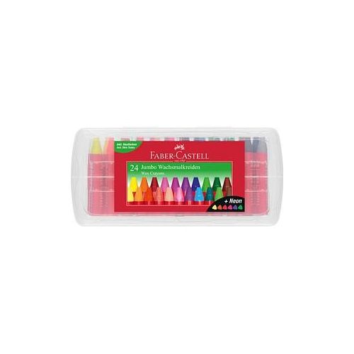 FABER-CASTELL Jumbo Wachsmalstifte farbsortiert, 24 St.
