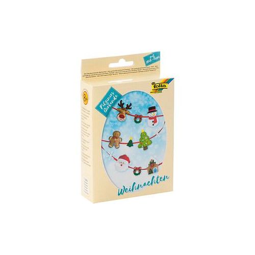 folia Nähset Mini Filzinies Girlande Weihnachten mehrfarbig