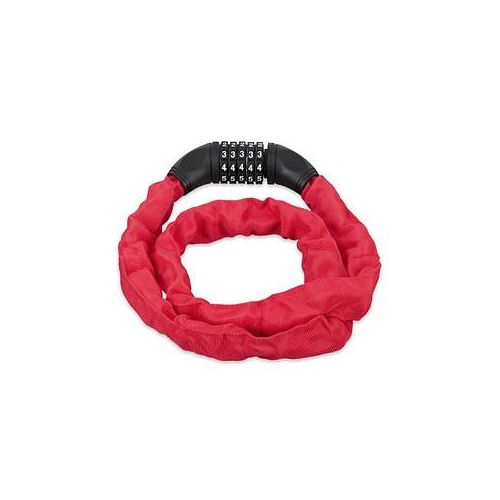 relaxdays Fahrradschloss rot 120,0 cm