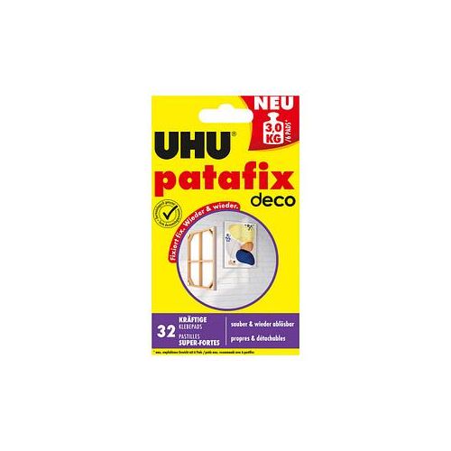 UHU deco doppelseitige Klebepads für max. 3,0 kg 1,6 x 1,8 cm, 32 St.