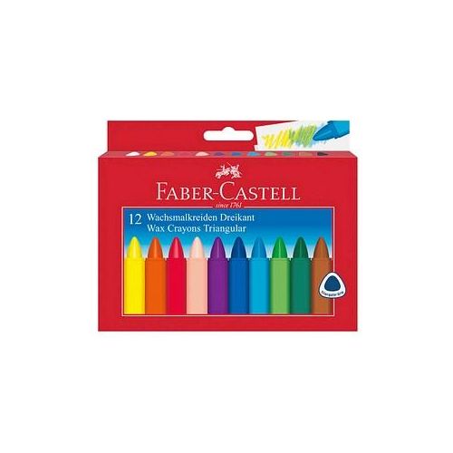 FABER-CASTELL Triangular Wachsmalstifte farbsortiert, 12 St.