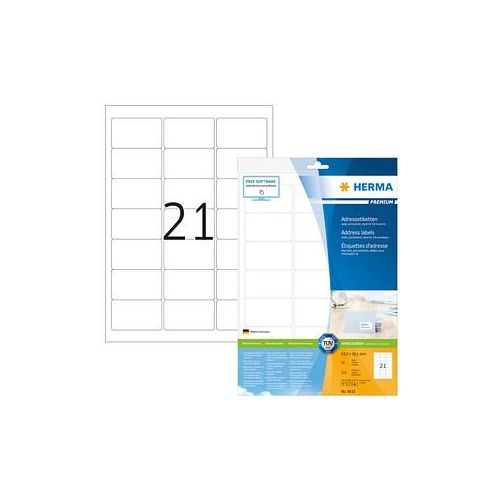 210 HERMA Adressetiketten 8632 weiß 63,5 x 38,1 mm