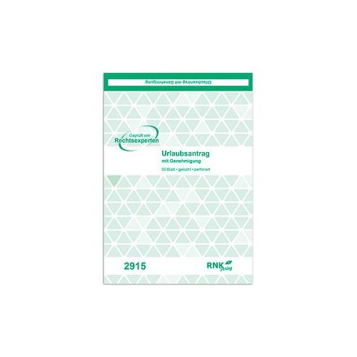 RNK-Verlag Urlaubsantrag Formularbuch 2915