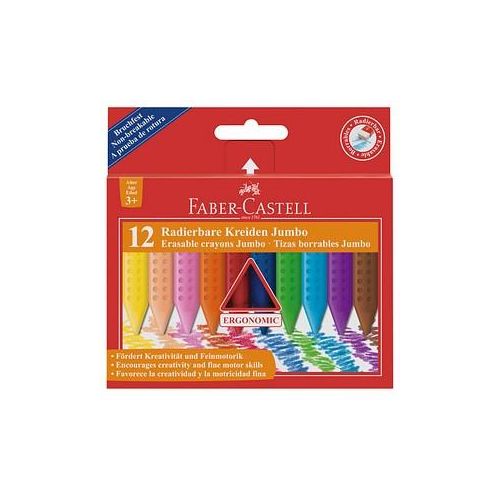 FABER-CASTELL Jumbo Wachsmalstifte farbsortiert, 12 St.