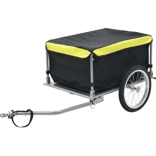 Fahrradanhänger Schwarz und Gelb 65 kg