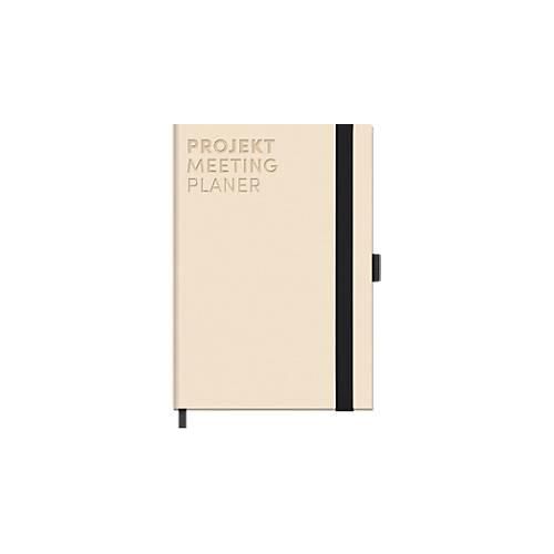 Korsch Projekt- und Meetingplaner, DIN A5, 200 Seiten, FSC-Papier, Leinenstruktur, Farbschnittkante, Gummiband & Stiftehalter, sandbeige