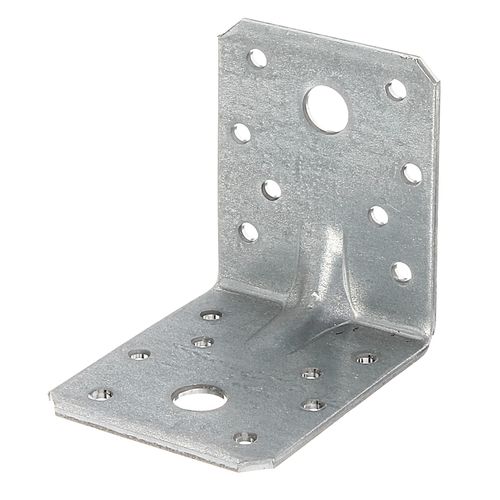 Winkelverbinder ALBERTS, silber (silberfarben), B:70mm L:70mm, Stahl, Flachverbinder, Schwerlast-Winkelverbinder mit Sicke, Handwerkerpack