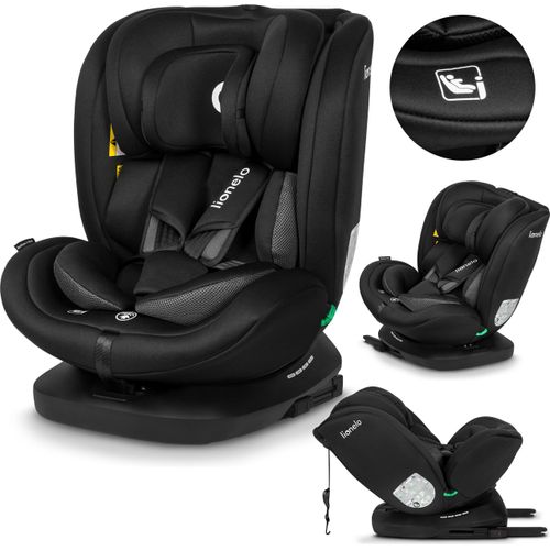 Lionelo Bastiaan i-Size Autokindersitz ab Geburt bis 12 Jahre, ab 0 kg bis 36 kg, i-Size, Isofix + Top Tether - Schwarz