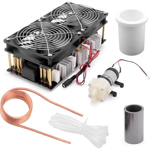 2500W Max 50A ZVS Hochfrequenz-Induktionsheizung Leiterplatte + Spule + Tiegel + Pumpe