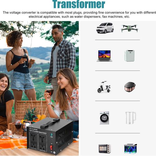 Step Up&Down Transformator Kompakte Größe Spannungswandler 1200VA Tragbare Elektrische Haushaltsgeräte Leistungsstarker Spannungswandler
