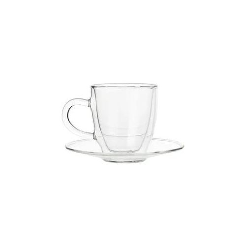 Espresso Glas mit Henkel und Untertasse, doppelwandig, Enjoy - 0,08l