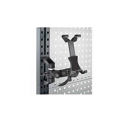 Tablethalter für AST31 Tischaufbau, für 1 Tablet bis 7,8“, Klemmbereich verstellbar, um 360° drehbar, neigbar, Kunststoff/Schaumstoff, schwarz