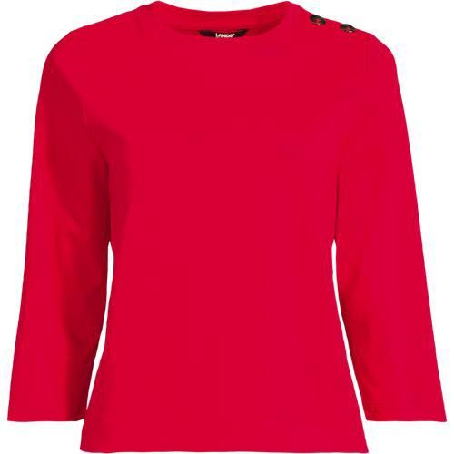 Shirt mit Schulterknöpfen, Damen,  Pink, Baumwolle, by Lands' End