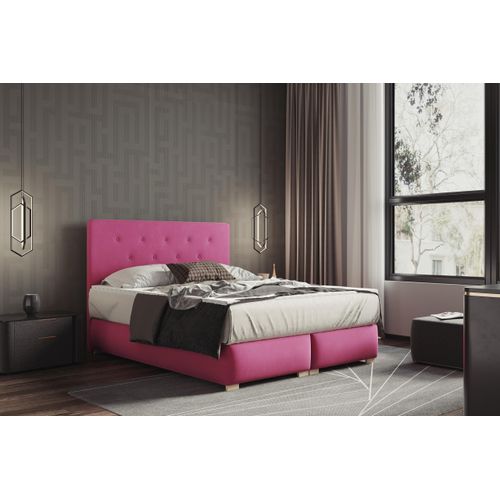 Lupin Boxspringbett 160 x 200 Rosa Polsterbett H3 Matratze mit Topper