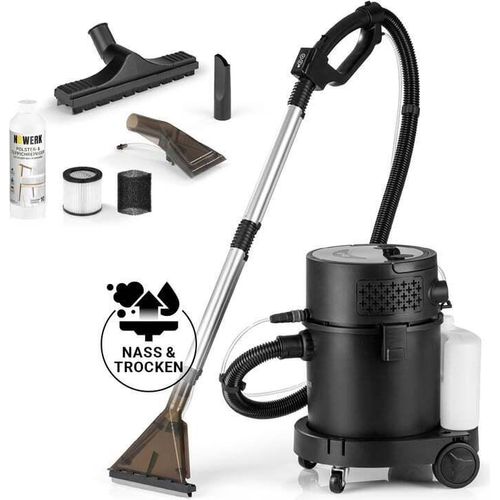 N8WERK Sprüh- und Waschsauger Deep Clean Sprühfunktion Tiefenreinigung Nass-& Trockensauger Polster Teppiche Hartböden Inkl. Hepa Dual Tank System