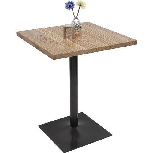 Bistrotisch HWC-H10, Bartisch Thekentisch, Industrial Gastronomie Ulme Holz MVG- 76x60x60cm hellbraun