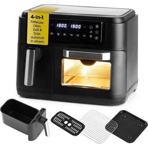 GOURMETmaxx 4-in-1-Heißluftfritteuse - Fritteuse, Ofen, Grill & Dörrautomat in einem - schwarz/Edelstahl