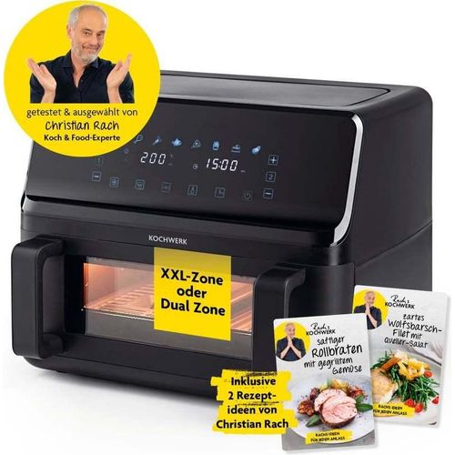 GOURMETmaxx Heißluft-Fritteuse Vario-Doppelkammer 9l