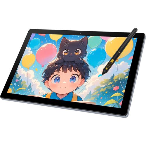 BOSTO BT-101A Tragbares Grafiktablett, 10,1-Zoll-IPS-Bildschirm mit Fingerberuehrung, blendfreies digitales Zeichenpad, 16384 Druckstufen, batterieloser Stift, passive Technologie, kompatibel mit Windows, zum Zeichnen, Designen, fuer Kinder und Erwachsene
