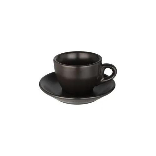 Kaffeetasse & Untertasse Barista, Porzellan schwarz - 160ml (12 Sets)
