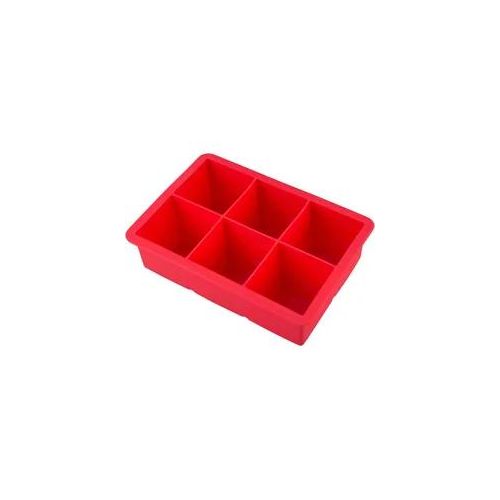 Eiswürfelform 6 Cubes, Silikon, rot - 4,5cm