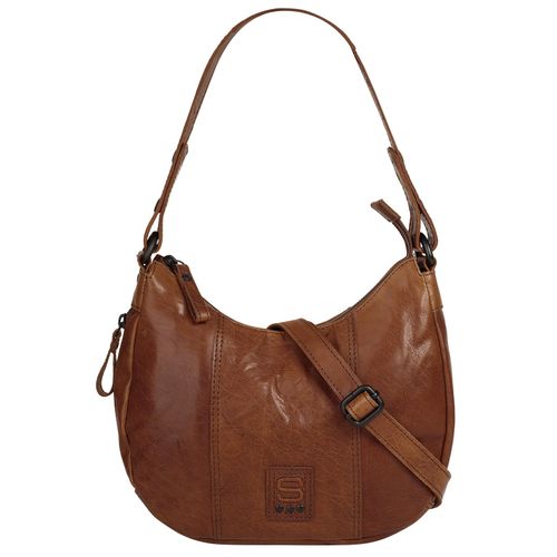 Umhängetasche SPIKES & SPARROW, Damen, Gr. B/H/T: 26cm x 23cm x 6cm onesize, braun (cognac), Leder, vintage, Taschen, echt Leder