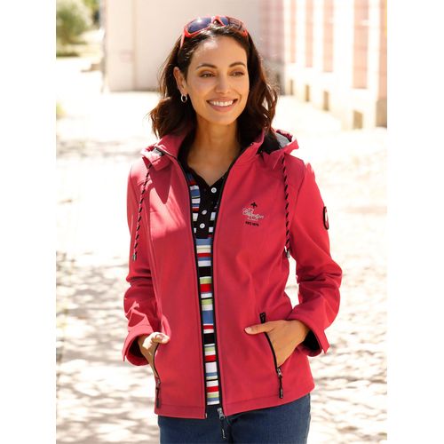 Softshelljacke CASUAL LOOKS, Damen, Gr. 20, rot (erdbeere, weiß, meliert), 94% Polyester, 6% Elasthan, meliert, Langarm, Jacken