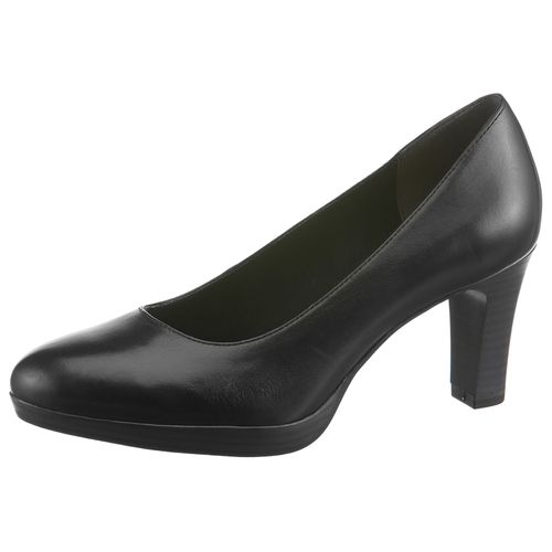 Pumps TAMARIS, Damen, Gr. 41, schwarz, Leder, klassisch, Schuhe, Abendschuh, Festtagsschuh, Trichterabsatz, in klassischer Linie, Topseller