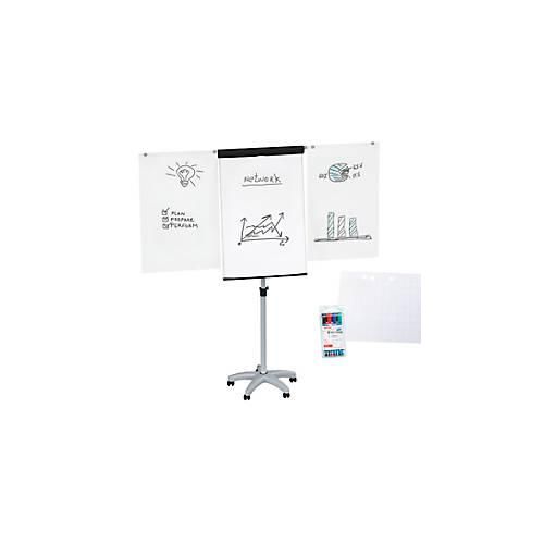 Flipchart Maul MAULstandard, höhenverstellbar, Hochformat, Papierblock + Schreibmarker farbsortiert