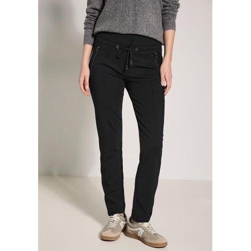Stoffhose CECIL, Damen, Gr. XXL, Länge 30, schwarz, Stoff, 95% Polyamid, 5% Elasthan, unifarben, casual, gerade lang, Hosen, Middle Waist