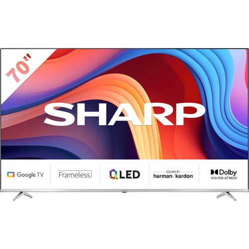 SHARP QLED-Fernseher, F (A-G), silber, 70, Fernseher, Topseller