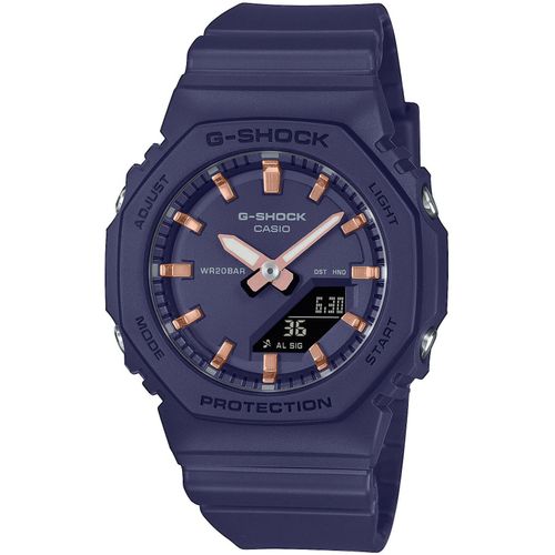 Chronograph CASIO G-SHOCK, dunkelblau, rosegoldfarben, Armbanduhren, Damen, Quarzuhr, Armbanduhr, Damenuhr, Herrenuhr, analog, digital