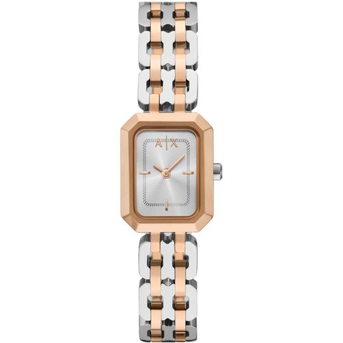 Quarzuhr ARMANI EXCHANGE, silberfarben, roségoldfarben, Armbanduhren, Damen, Armbanduhr, Damenuhr, Edelstahlarmband, analog