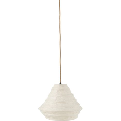J-Line Hängelampe Nest Raffia Weiß