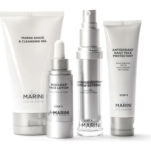 Jan Marini Men's System: shave & cleansing gel 148ml + Bioclear lotion 30ml + Age Intervention peptide extreme 30ml + Antioxidant daily face protectant SPF 33 57g