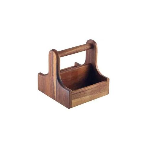 Table Caddy / Bar Organizer, Holz dunkel - 15x15,3x15cm