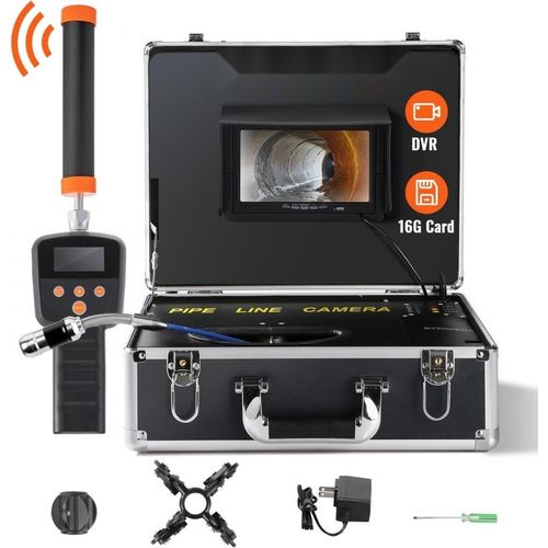 Inspektionskamera Rohrkamera Kanalkamera 1000TVL Endoskop 30m Industrie - 16GB SD-Karte - 512Hz Ortungsgerät - 480P Farbmonitor - DVR - 4500mAh