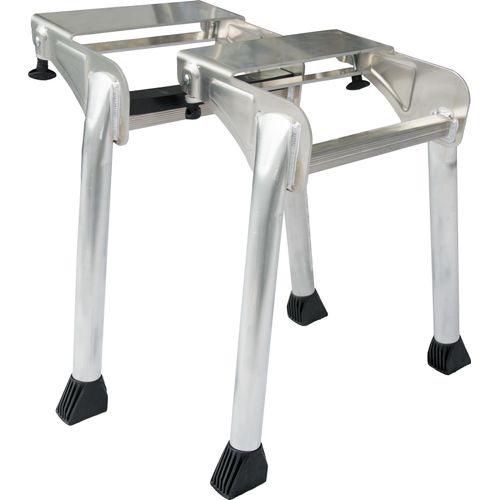 Standfuß KRAUSE "BoardStand", silber (silberfarben), B:50cm H:27cm L:57cm, Aluminium, Standfüße, zur Erstellung einer Arbeitsbühne