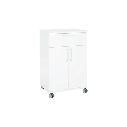 Mobiler Catering-Schrank mit Flügeltüren, B 650 x T 500 x H 1000 mm, weiß