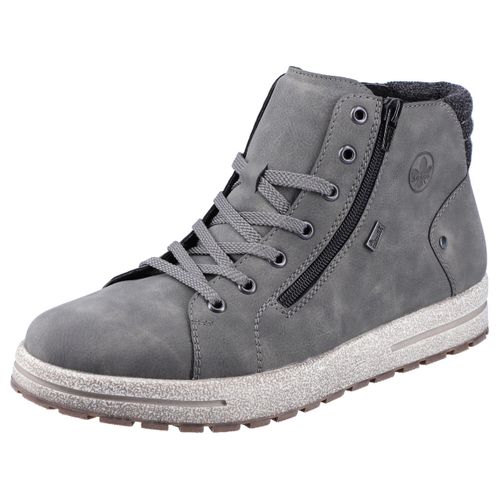 Schnürboots RIEKER, Herren, Gr. 43, grau, Synthetik, sportlich, Schuhe, mit zwei Reißverschlüsse, Freizeitschuh, Schnürschuh
